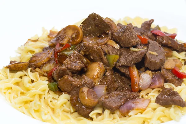 pasta with meat and mushrooms