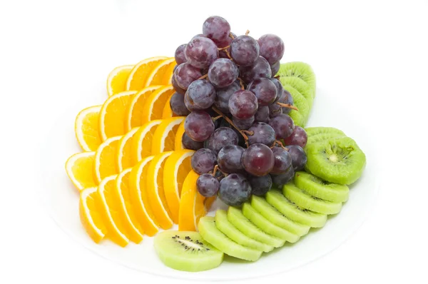 Prato grande de frutas fatiadas — Fotografia de Stock