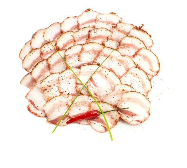 Bacon, onion and pepper — Stock Photo, Image