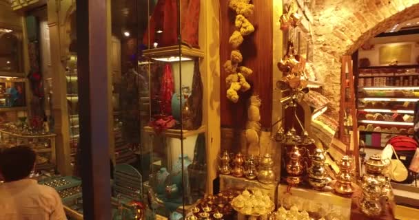 Egyptische markt winkels en gebak Spice snoepjes — Stockvideo