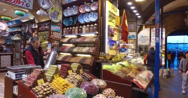 Negozi di mercato egiziani e dolci di spezie pasticceria — Video Stock