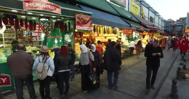 Tiendas de mercado egipcias y dulces de especias pasteleras — Vídeo de stock