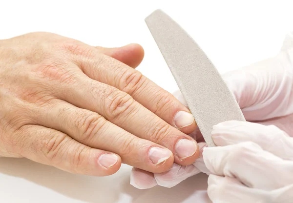 Mężczyzna do manicure procesu — Zdjęcie stockowe