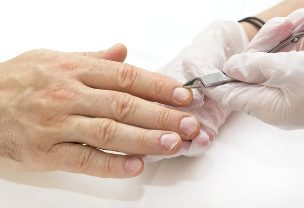 male manicure process