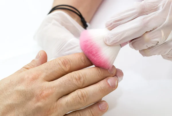 Processo de manicure masculino — Fotografia de Stock