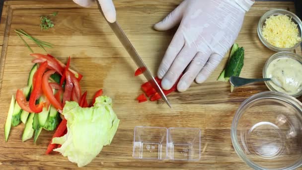 Cocinar mini canapés — Vídeos de Stock