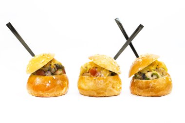 et ve sebze ile Mini kanepe 