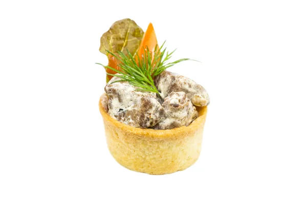 Mini canapé com carne e legumes — Fotografia de Stock