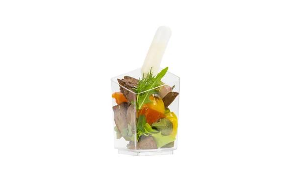 Mini Canape with meat and vegetables — Stock Photo, Image