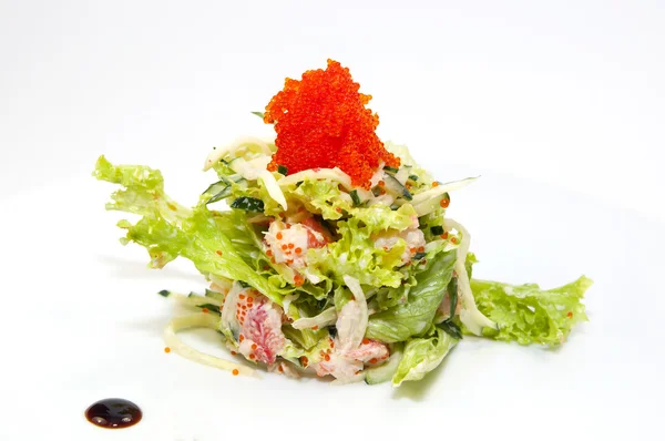 Salad hijau dan makanan laut — Stok Foto