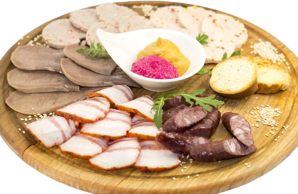 Assiette de saucisses — Photo