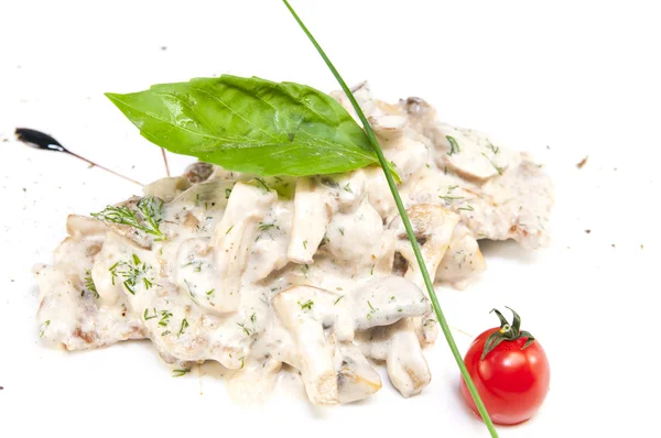 Mushrooms in a cream sauce — Stock Photo, Image