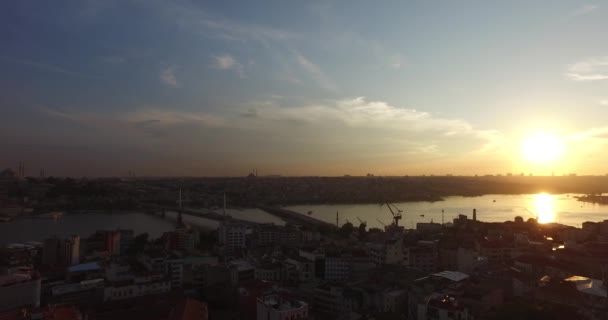 Istanbul panorama van galata toren — Stockvideo