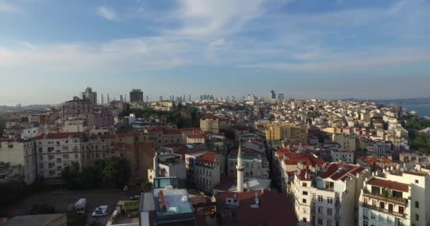 Istanbul panorama van galata toren — Stockvideo