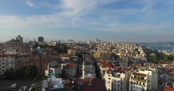 Istanbul panorama van galata toren — Stockvideo