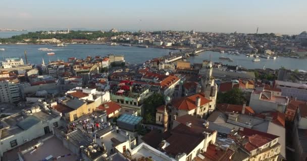 Istanbulské panorama z věže Galata — Stock video