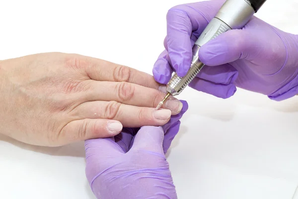 Mujer haciendo manicura belleza — Foto de Stock