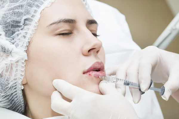 Contorno labios de plástico — Foto de Stock