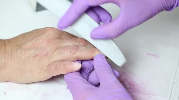 Woman doing manicure — Stock Video