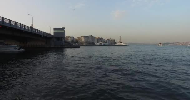 Golden Horn from Galata Bridge — Stock Video