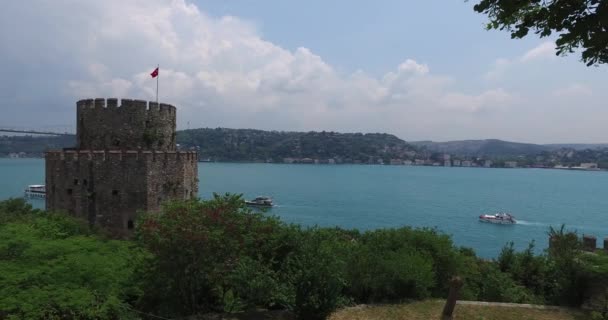 在伊斯坦布尔的古代 Rumeli 堡垒。 — 图库视频影像