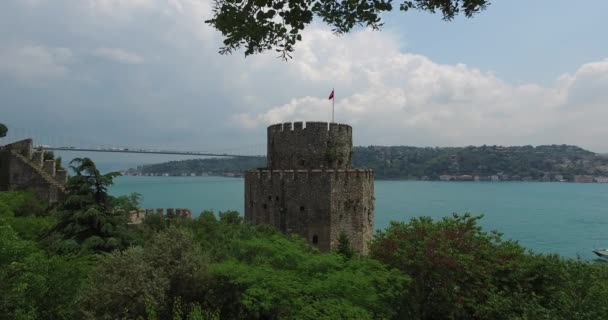 Antigua fortaleza Rumeli en Estambul — Vídeos de Stock