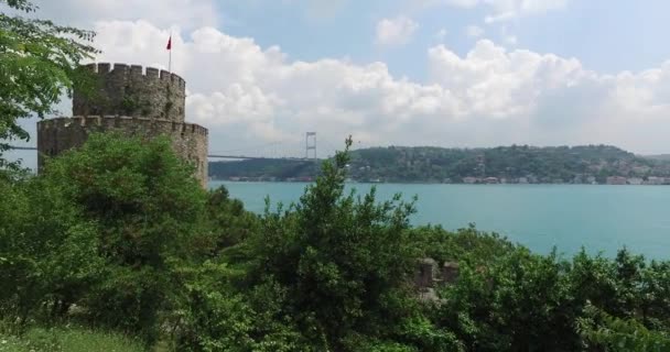 Istanbul'daki eski Rumeli Hisarı — Stok video