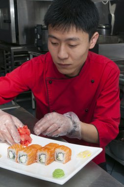 Japon Şef yemek hazırlama 