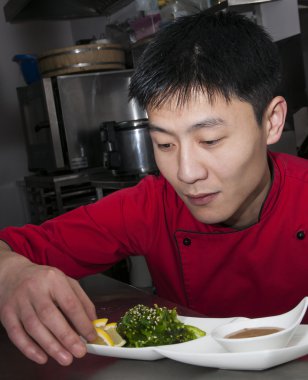 Japon Şef yemek hazırlama 