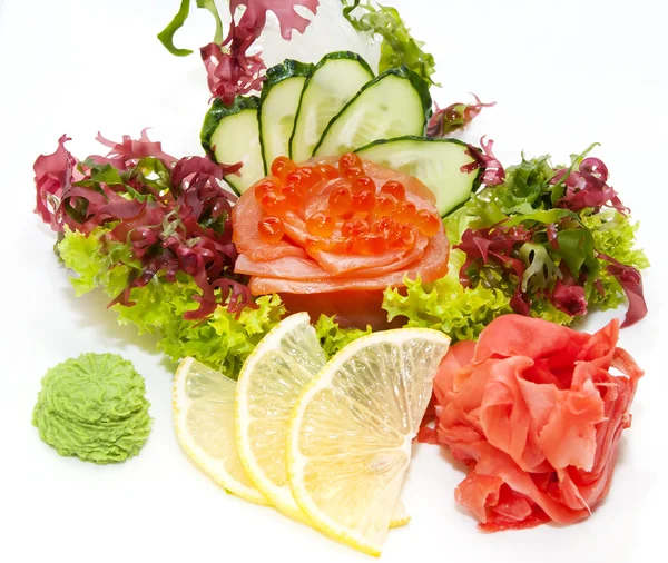 Cucina giapponese sashimi con verdure — Foto Stock