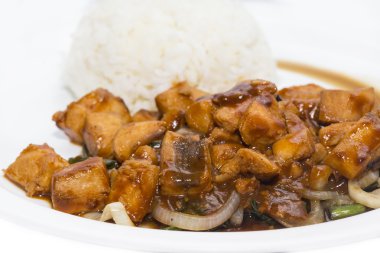 soya sosu, haşlanmış sebze