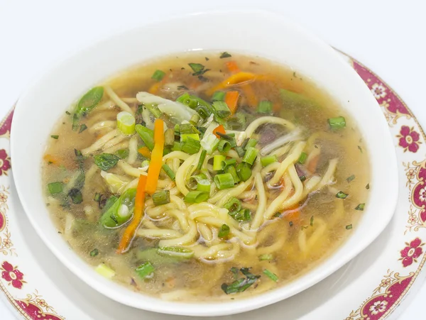 Soup with meat and pasta — Stock Photo, Image