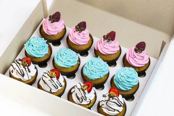 Cupcakes com creme — Fotografia de Stock