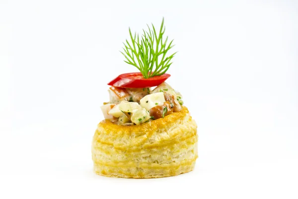 Mini Canape with meat and vegetables — Stock Photo, Image