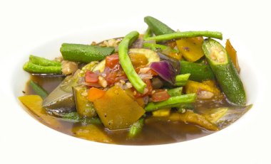 soya sosu, haşlanmış sebze