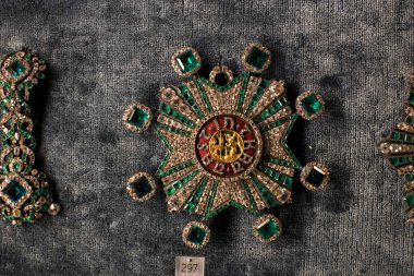 MÜZİK, Almanya - 27 Kasım 2018: Bavyera krallarının Münih 'teki Bavyera krallığının konutundaki hazineleri ve eserleri. 