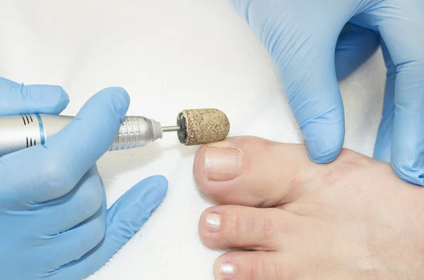 Processo de pedicure no salão de beleza — Fotografia de Stock