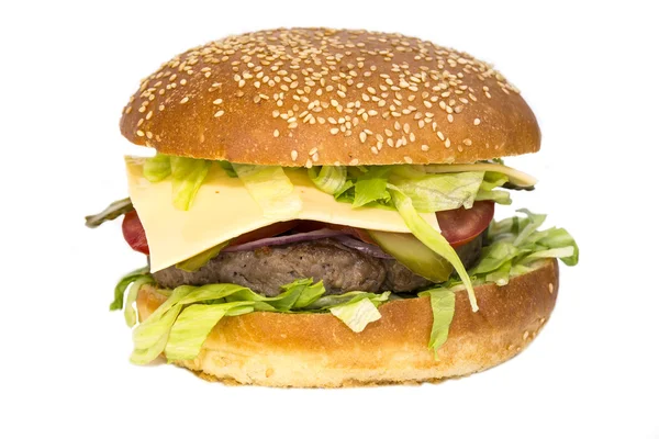 Hamburger su sfondo bianco — Foto Stock