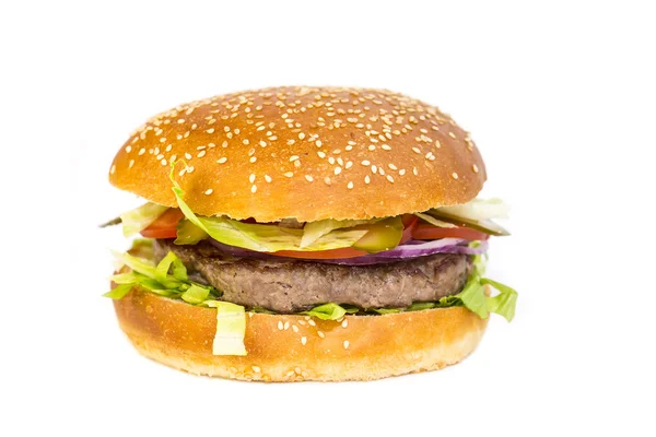 Hamburger na bílém pozadí — Stock fotografie
