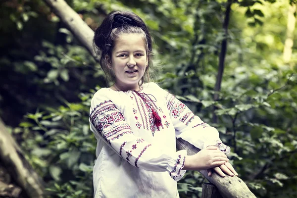 Girl wearing national ukrainian clothes — Stock Photo, Image