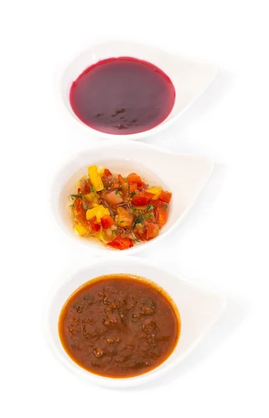 Sauces sur fond blanc — Photo