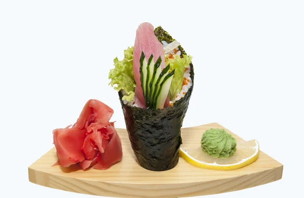 Sashimi cozinha japonesa com legumes e peixe — Fotografia de Stock