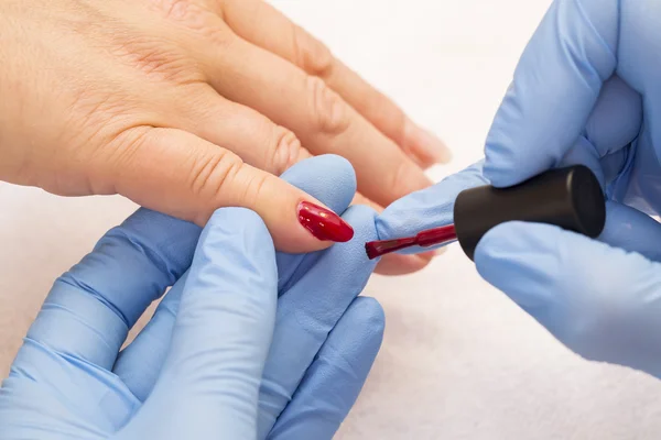 Work on a manicure in the salon — Stock Photo, Image