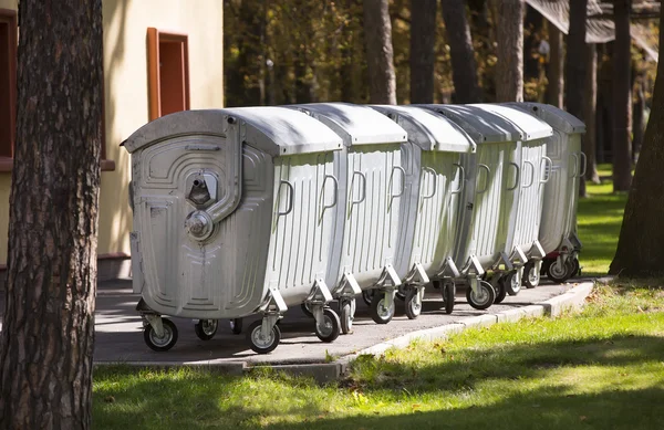 Metal garbage cans — Stock Photo, Image