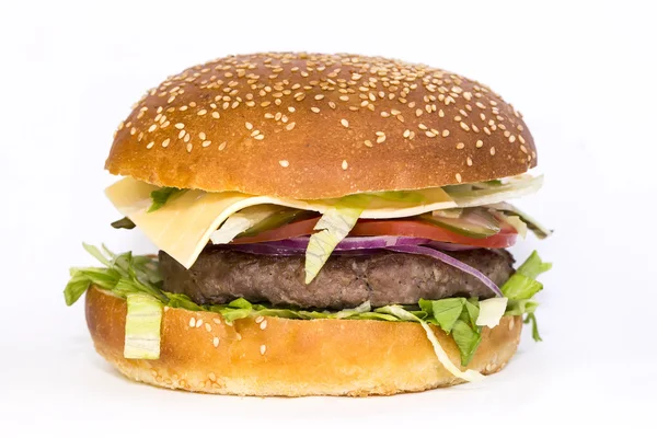 Hamburger auf weißem Hintergrund — Stockfoto