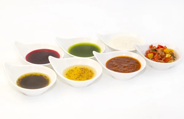 Sauces sur fond blanc — Photo