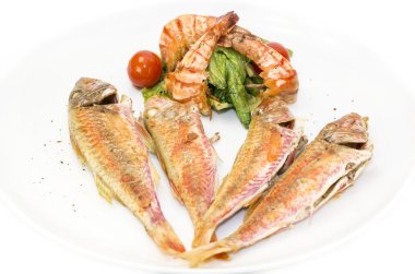 karides salata ızgara balık