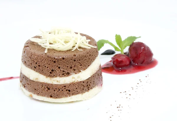 Creamy chocolate desserts and ice cream — Stock Photo, Image