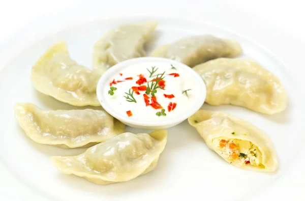 Momo alimentare nepalese — Foto Stock