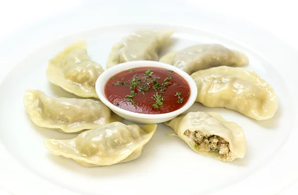 Momo alimentare nepalese — Foto Stock